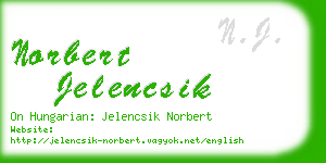 norbert jelencsik business card